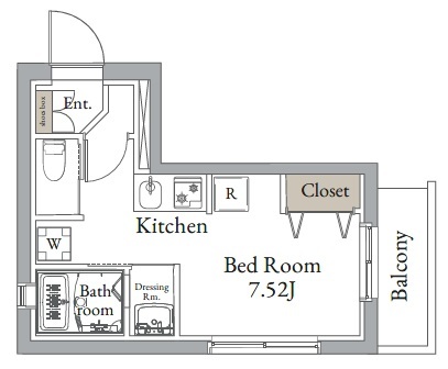ヴィンテージCITY月島・0402号室の間取り