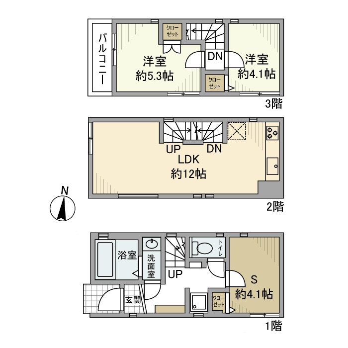 町屋戸建の間取り