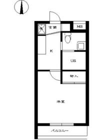 スカイコート品川御殿山ＥＡＳＴ・406号室の間取り
