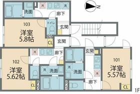 カインドネス蕨Ⅴ・102号室の間取り