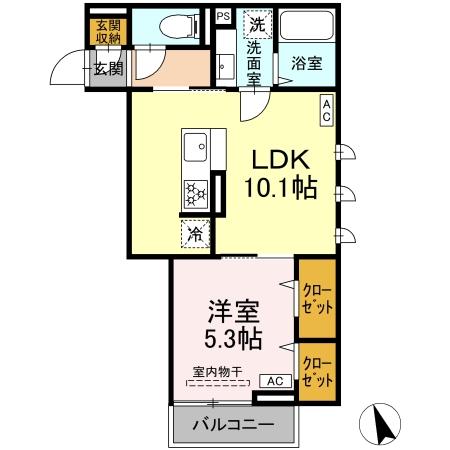 フ―ヴェル梅丘・203号室の間取り