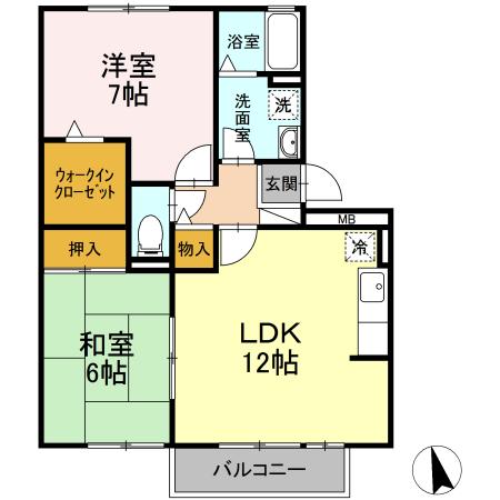 セジュール安井 A棟の間取り