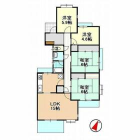 佐鳴湖パークタウン3号棟 304号室の間取り