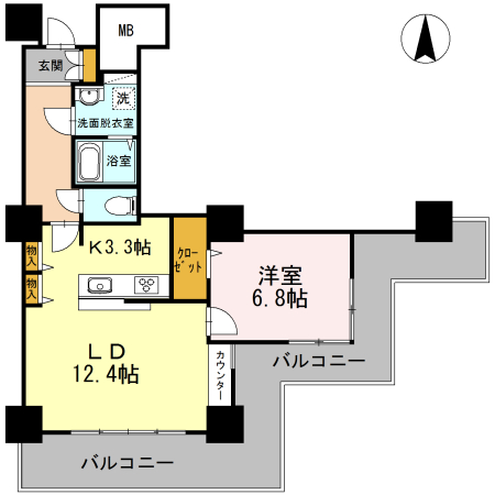 品川シーサイドビュータワー　Ⅰ・508号室の間取り
