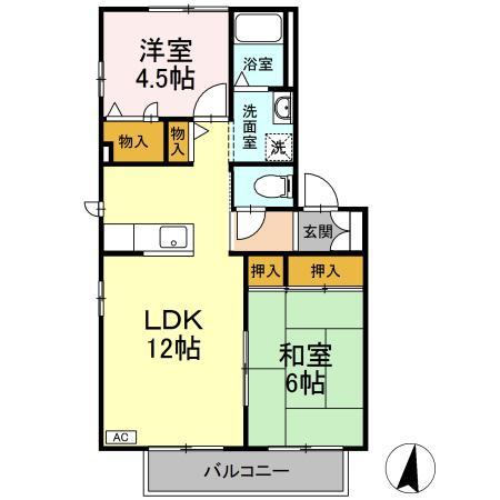 サンディアス A棟の間取り