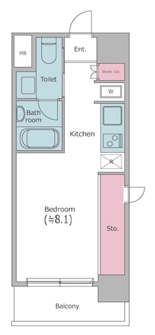 中目黒の完工年月(2006年8月)築の賃貸マンションの間取り