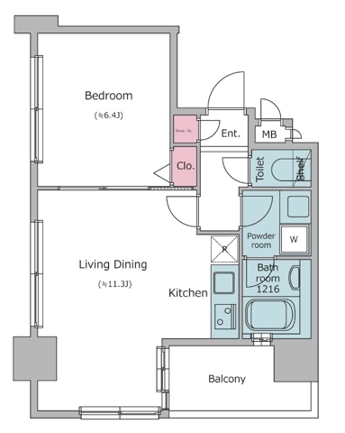 レジディア広尾南・303号室の間取り