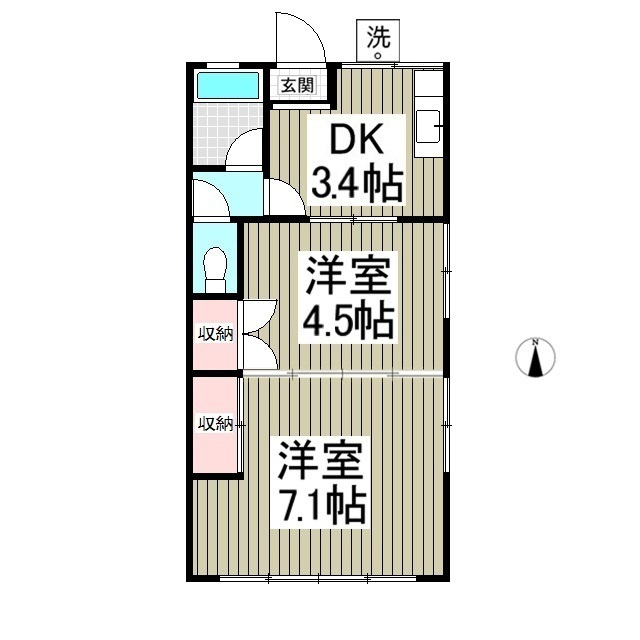 大塚ハイツ2号棟の間取り
