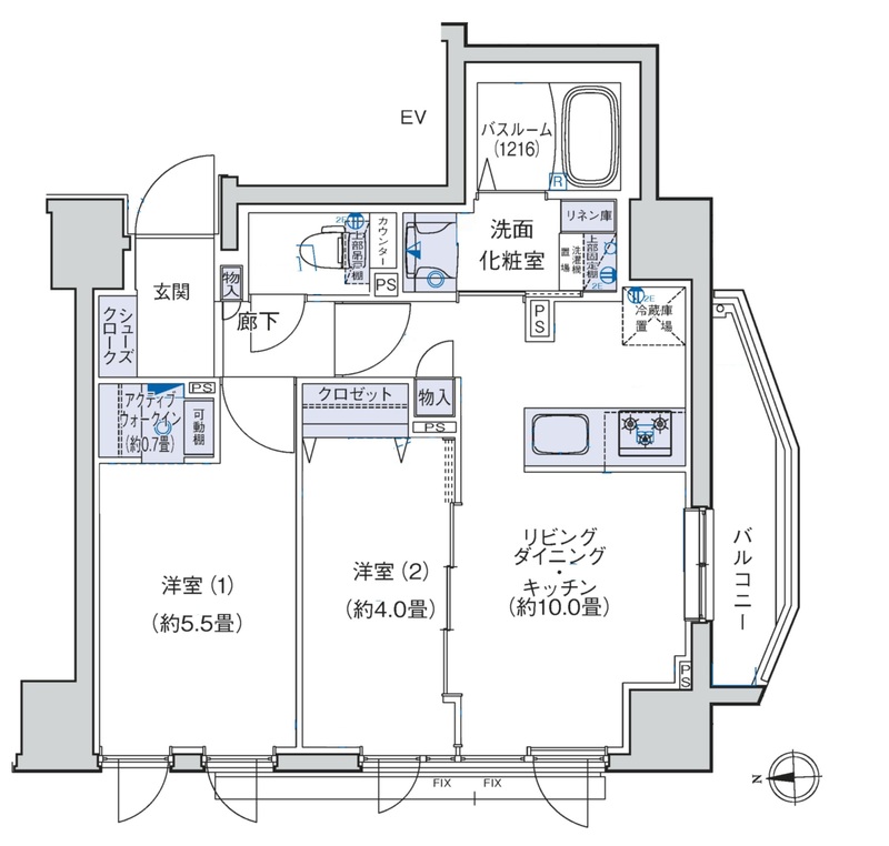 オーキッドレジデンス三ノ輪・0702号室の間取り