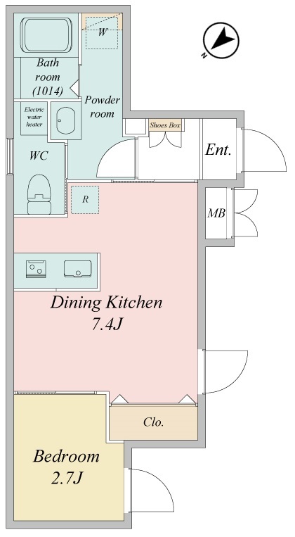 ＬｉｖｅＦｌａｔ門前仲町・0101号室の間取り