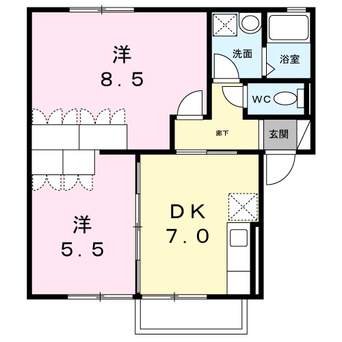 セジュール富士崎の間取り