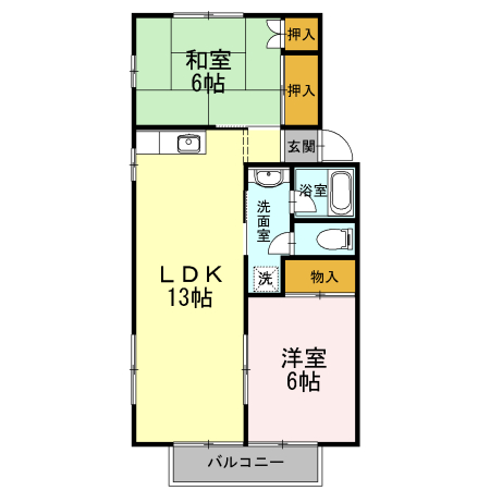 メゾンアルブル Aの間取り