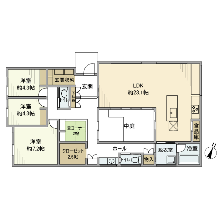 湯山町4丁目戸建の間取り