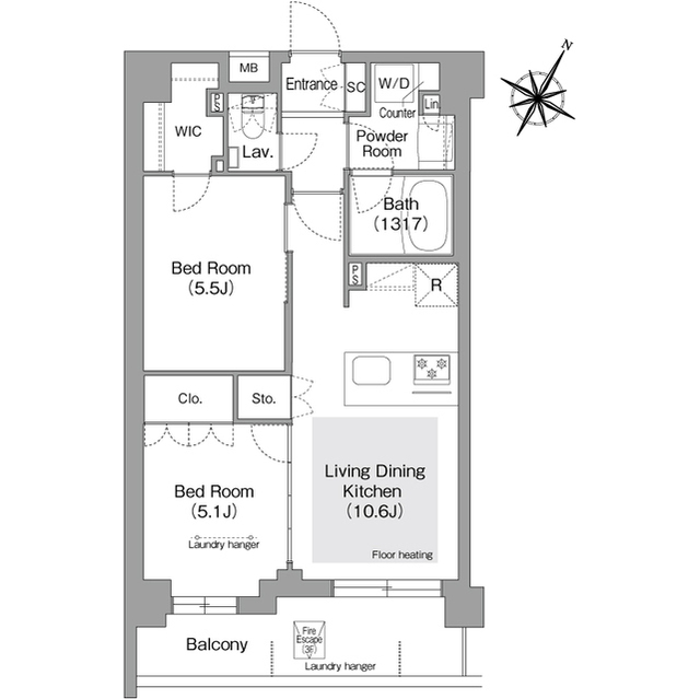 コンフォリア・リヴ文京護国寺の間取り