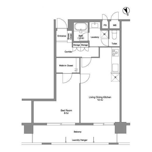 コンフォリア芝浦Ⅱの間取り