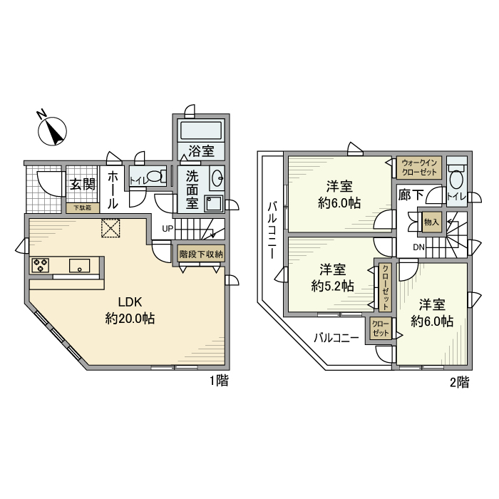 六木戸建の間取り