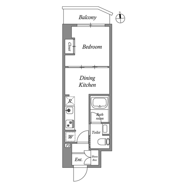 クオリタス門前仲町・0303号室の間取り