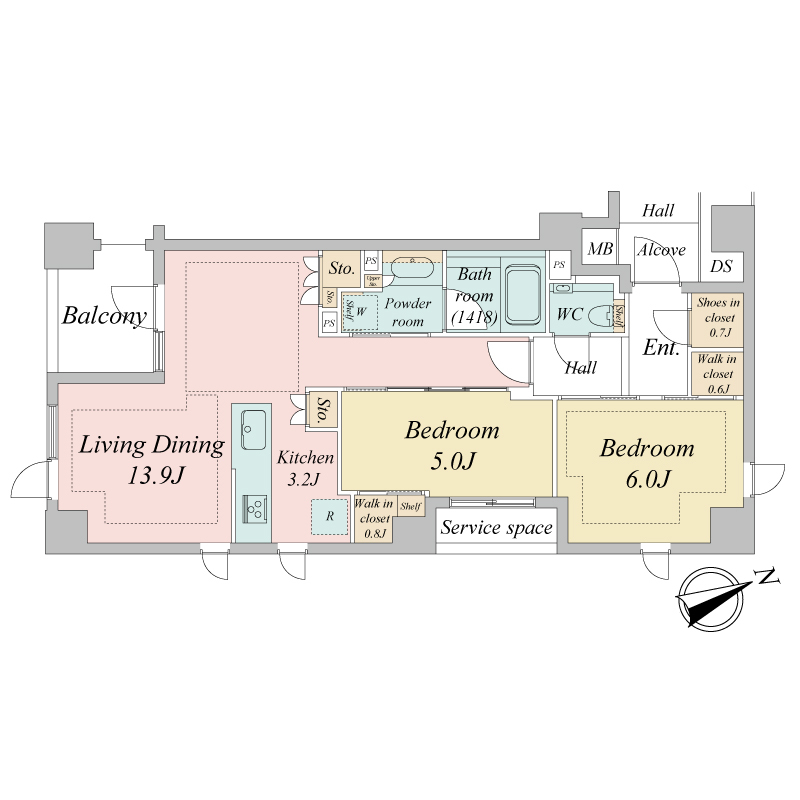 ジオ市谷仲之町・0404号室の間取り