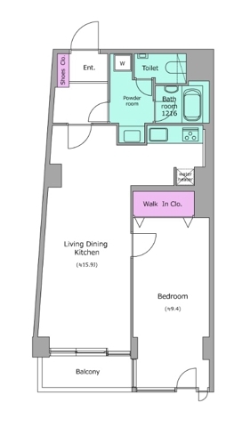 猿楽町の完工年月(1982年11月)築の賃貸マンションの間取り