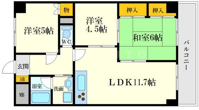 グリーンパレス千里中央A棟の間取り