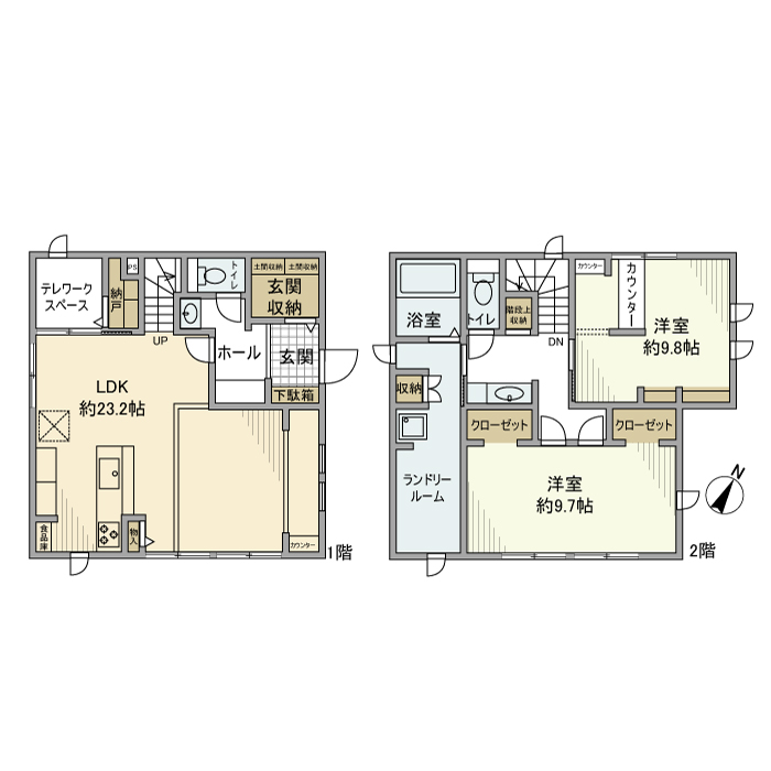 細口戸建の間取り