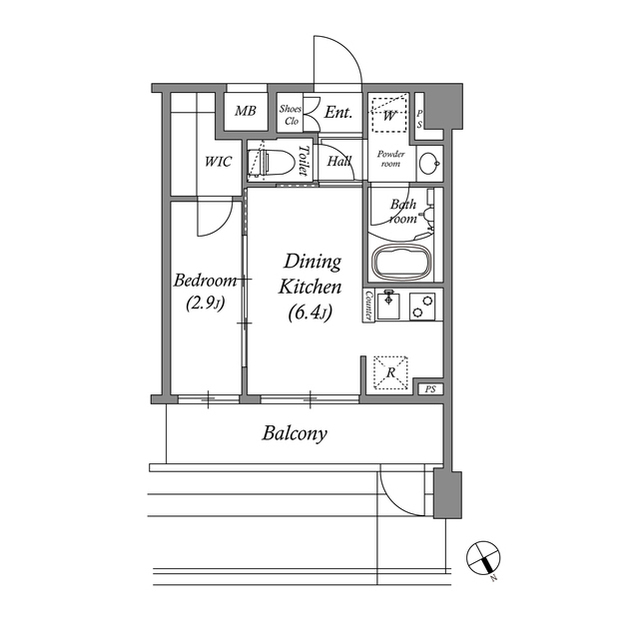 ＡＲＫＭＡＲＫ水天宮前Ⅱ・0504号室の間取り
