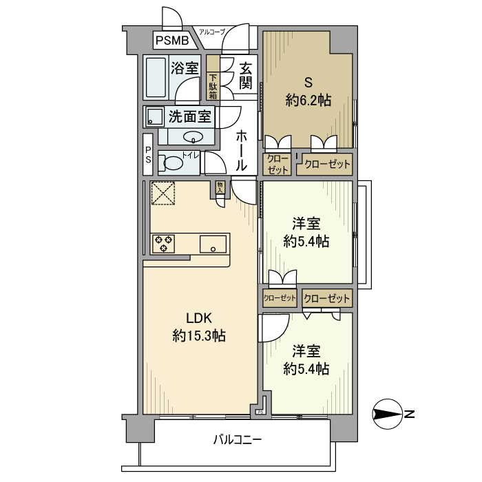 グランディム京都烏丸五条の間取り