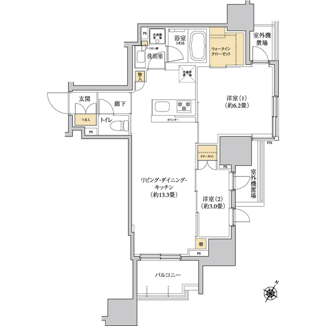 グレーシアフィット三軒茶屋の間取り