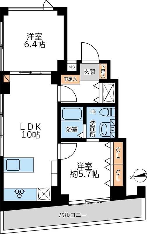 グランカーサ馬込Ⅰ・0602号室の間取り