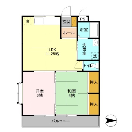 ハマノハイツの間取り