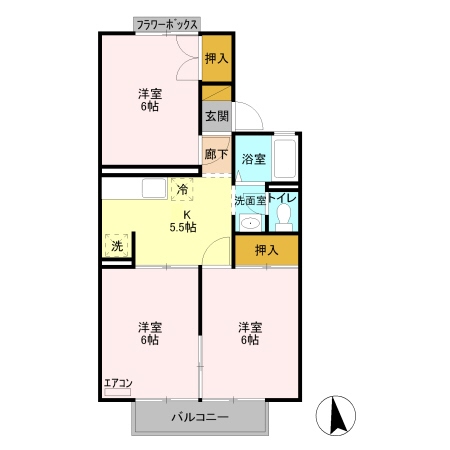 コーポなみまつ Ⅱの間取り