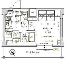 ＡＲＫＭＡＲＫ東大井・0408号室の間取り