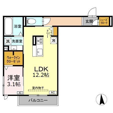 (仮称)D-ROOM中島の間取り