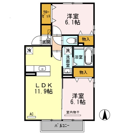 ブランシェ大溝 Aの間取り