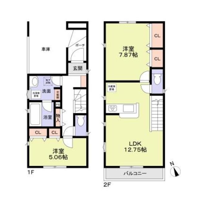 川越市岸町1丁目貸家の間取り