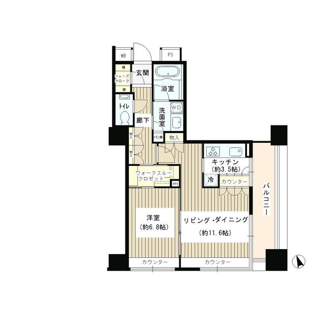 グランスイート虎ノ門・1607号室の間取り