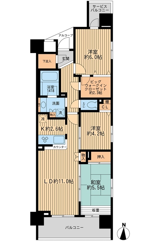 エコロジー錦糸町レジデンス・0203号室の間取り