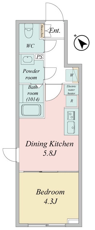 ＬｉｖｅＦｌａｔ門前仲町・0403号室の間取り