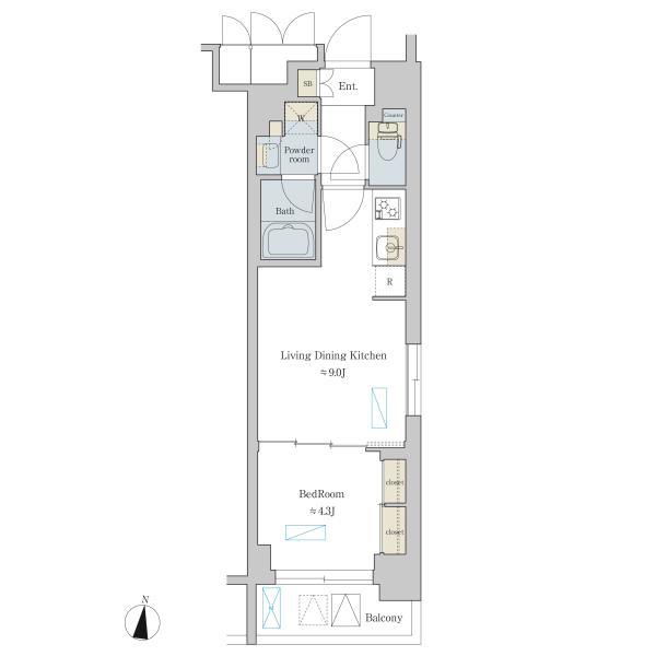 Brillia ist 渋谷本町の間取り