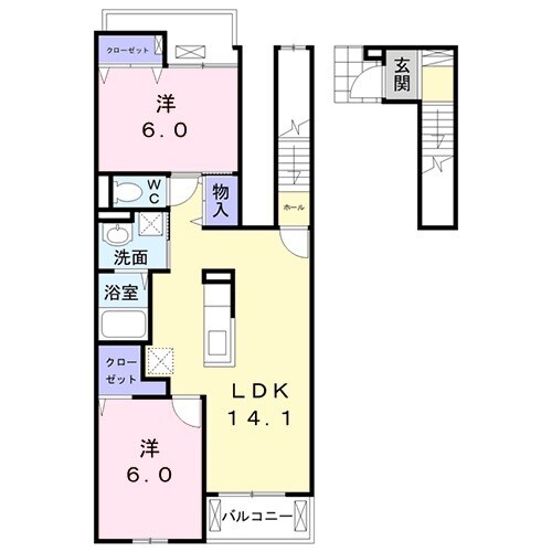 ラフォーレ古ヶ崎の間取り
