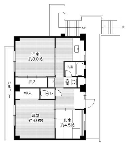ビレッジハウス下五井2号棟の間取り