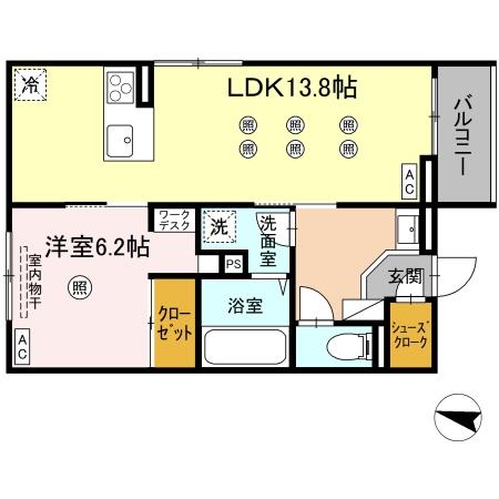 プランドゥブレ西新の間取り