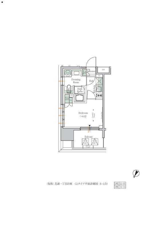 ONE ROOF RESIDENCE TAMACHI（ワンルーフレジデンス田町）・718号室の間取り