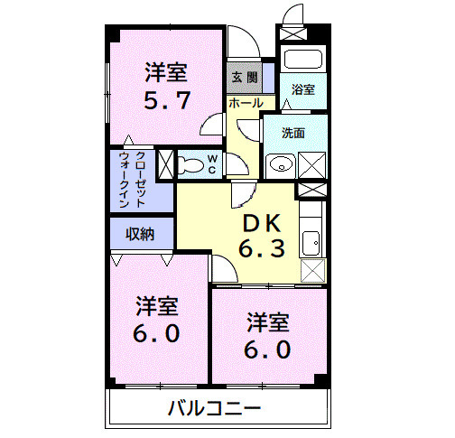 エスポワ-ルいずみ野の間取り