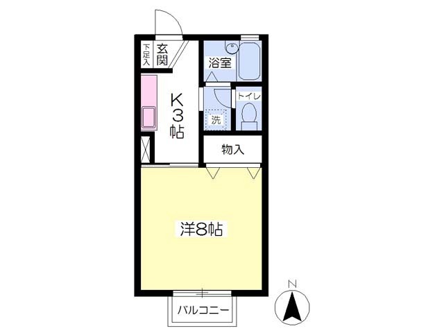 アンソレイユ・105号室の間取り
