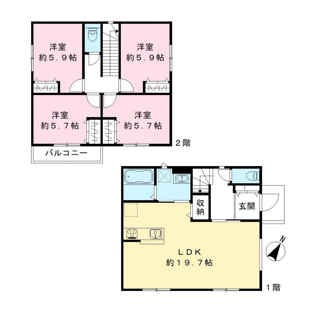 ラシーネ松ヶ丘 A棟の間取り