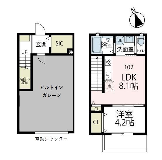 アウラガレージ(ガレージハウス)の間取り
