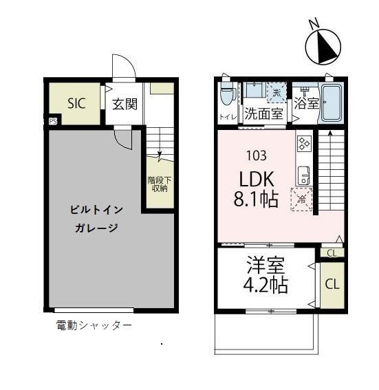 アウラガレージ(ガレージハウス)の間取り
