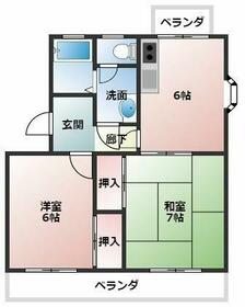 コーポスクウェア・202号室の間取り