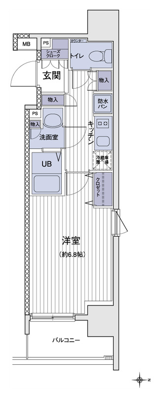 エスティメゾン大島・0727号室の間取り